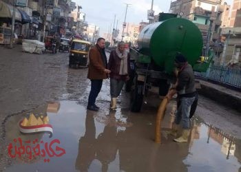 شريف هيكل يتابع استمرار رفع كفاءة منظومة النظافة ورفع مياة الأمطار أول بأول بسيدي سالم