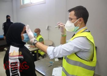 إجراء الكشف الطبي على المشاركين في نهائيات الاولمبياد الرياضي الثاني للمحافظات الحدودية