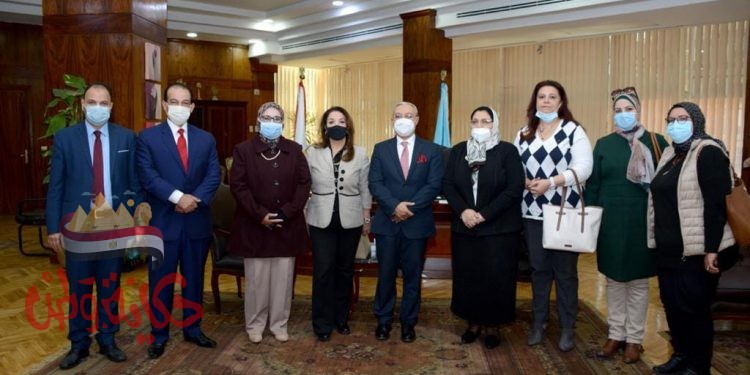 رئيس جامعة طنطا يستقبل وفد المجلس القومى للمرأة بالغربية