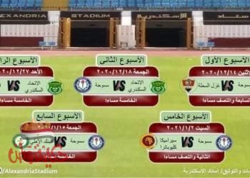 ستاد الاسكندرية يستعد للموسم الجديد الاثنين القادم بمباراة سموحه وغزل المحلة