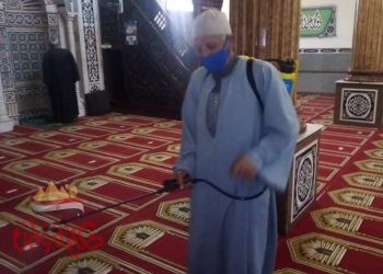 المنوفية : تطهير المسجد الكبير بقرية كفر طه شبرا ضمن الإجراءات الخاصة بمجابهة فيروس كورونا.
