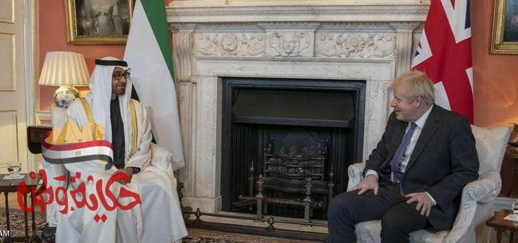 جانب من لقاء محمد بن زايد وجونسون لبحث العلاقات الثنائية وقضايا المنطقة