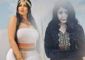 سلمي الشيمي بعبايه سوداء وخلخال بالقدم وكلبش بالأيد