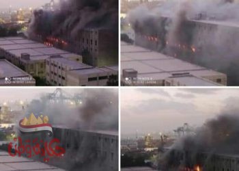 عاجل :حريق ضخم بأحد مخازن ميناء الإسكندرية
