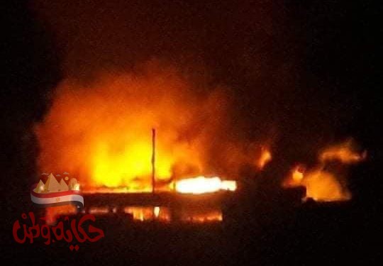 اندلاع حريق، بمخزن