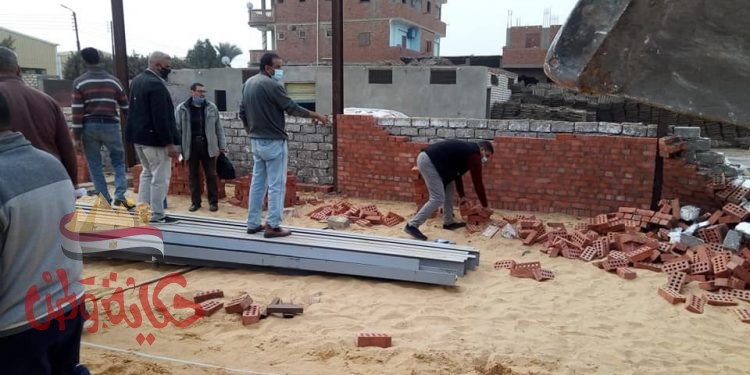 زراعة ابشواى إزالة 6 حالات تعدٍ بالبناء المخالف على الأراضي الزراعية بابوجنشو