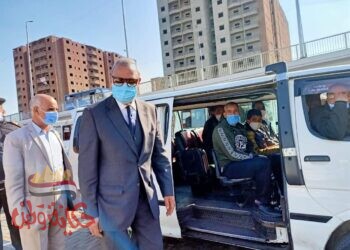 محافظ القليوبيه : يوجه بتجميل المنطقه وزراعة أشجار بها و يتابع التزام السائقين والركاب بارتداء الكمامات بموقف مسطرد