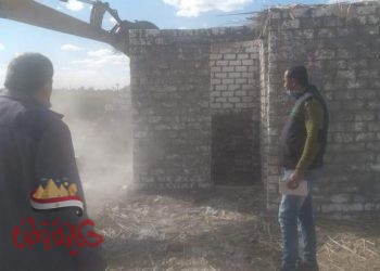 إزالة 4 حالات تعدٍ بالبناء المخالف على الأراضي الزراعية بإبشواى