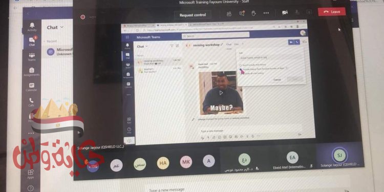 جامعة الفيوم تدشن 200 عضو هيئة تدريس لدورة مايكروسوفت للتعلم الإلكتروني