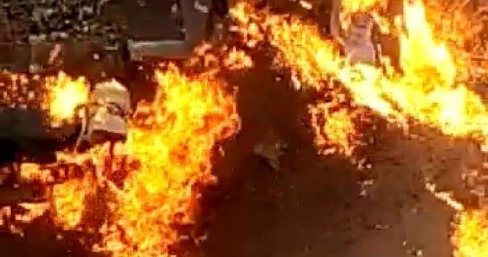 بلطجي يلقي مولوتوف على صاحب فرن عيش لتأخيره عن دوره بالسنطة