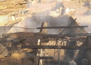 عاجل حريق باأحواش عدد ٦ منازل بقرية العتمانية بالبدارى