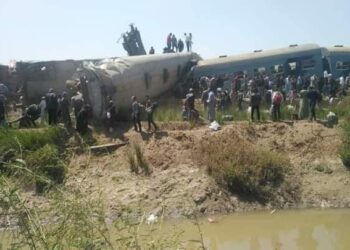 تصادم قطارين بقرية الصوامع بسوهاج