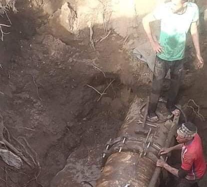 إصلاح الخط الناقل من محطة مياه بخانس إلي فرشوط عن طريق الشركة المنفذة