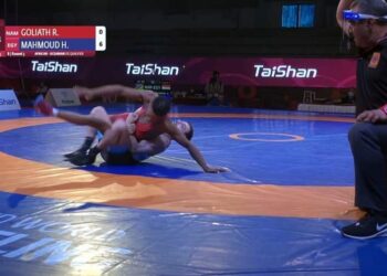 مصارعنا الدولي هيثم فهمي يهزم بطل ناميبيا