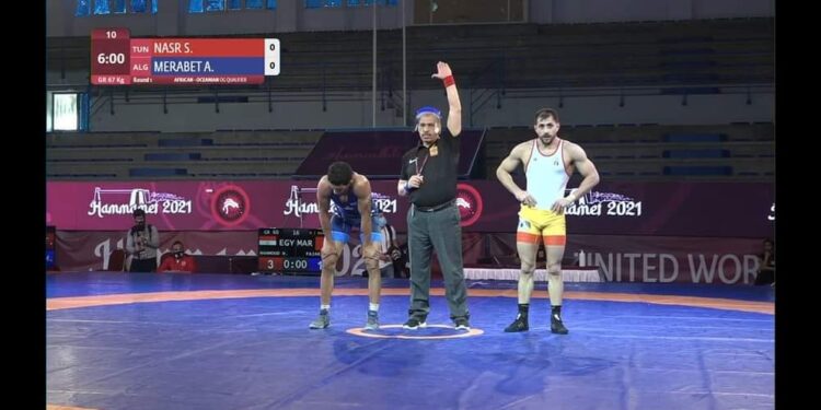 عاجل المصارع هيثم فهمي يهرم بطل المغرب