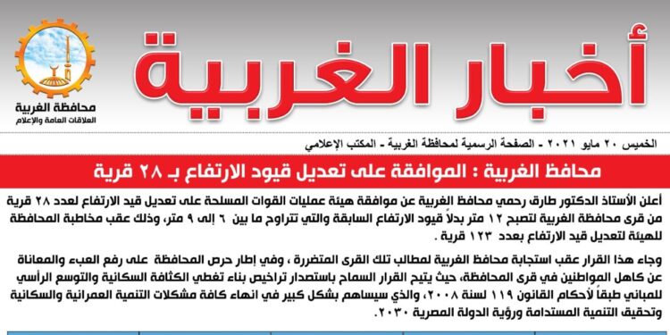 محافظ الغربية : الموافقة على تعديل قيود الارتفاع بـ 28 قرية