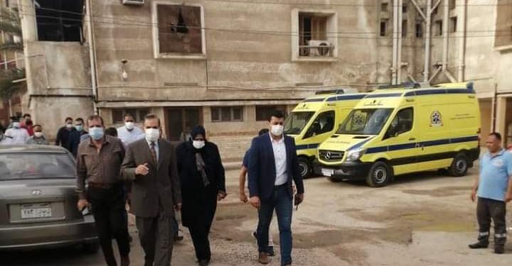 محافظ كفرالشيخ ينتقل لمستشفي الصدر اثر حريق ويطمئن علي الحالات المرضيه.