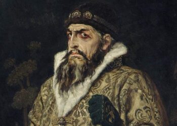 إيڤان الرهيب يتوج قيصرآ على روسيا . في موجز تاريخ اوروبا والعالم.