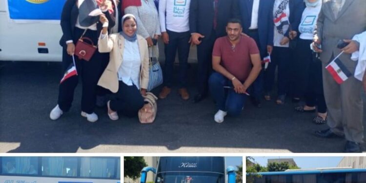 حزب حماة وطن يتوجه إلى استاد القاهرة لحضور احتفال فاعلية حياة كريمة برعاية الرئيس السيسي