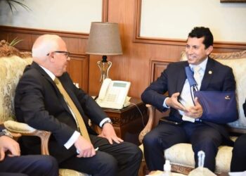 الغضبان : يستقبل وزير الرياضة بمحافظة بورسعيد استعدادا لوضع حجر أساس النادى المصرى الجديد.