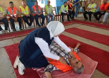 فاعليات اليوم الأول لدورة الاسعافات الاولية بمخيم الكشفي  