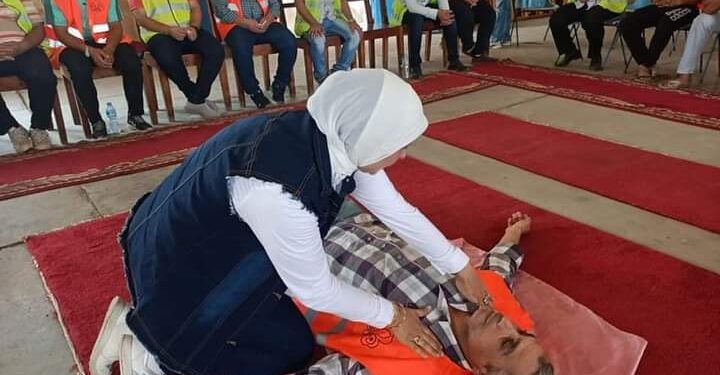 فاعليات اليوم الأول لدورة الاسعافات الاولية بمخيم الكشفي