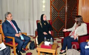 وزيرة التجارة والصناعة تبحث سبل تعزيز التعاون الاقتصادي والاستثماري المشترك مع وزيري التجارة والاقتصاد الاردني والفلسطينى