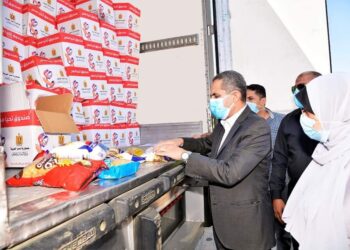محافظ الغربية يتفقد أكبر قافلة مساعدات لدعم الأسر الأولى بالرعاية.