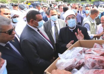 .محافظ البحيرة ووزير الأوقاف يشهدون إستلام ٤ طن لحوم صكوك الأضاحي