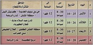 تعرف على المناطق التى يتم فصل التيار الكهربى عنها ببنى سويف.