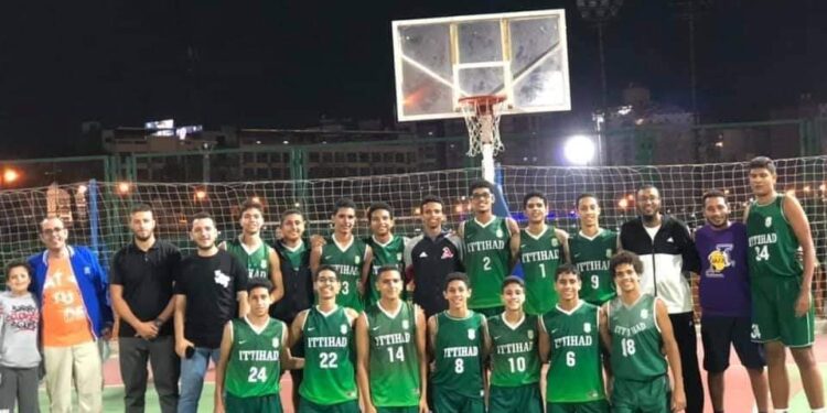 شباب ناشئي سلة الاتحاد السكندري يغردون منفردين.