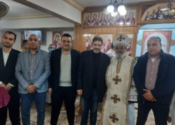 “وفد من “حماة الوطن ببندر كفر الدوار” يزور كنيسة ماري جرجس”للتهنئة بعيد الميلاد “