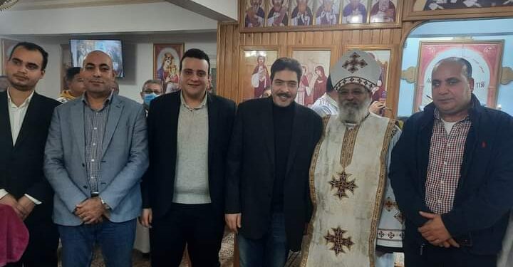 “وفد من “حماة الوطن ببندر كفر الدوار” يزور كنيسة ماري جرجس”للتهنئة بعيد الميلاد “