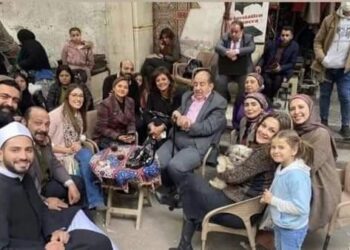 نيللي كريم مع  أسرة مسلسل “فاتن امل حربي “والذي يذاع في رمضان