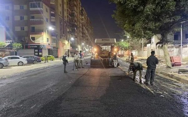 استمرار أعمال الرصف