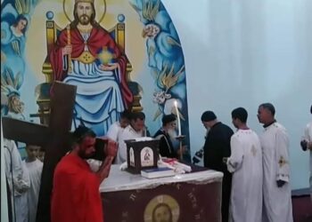 تذكر آلام السيد المسيح وصلوات الجمعة العظيمة بكنيسة مارمينا بدير البرشا  