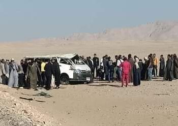 أصابة 14 شخص في حادث أمام عماير سويرس بطريق قنا الصحراوي