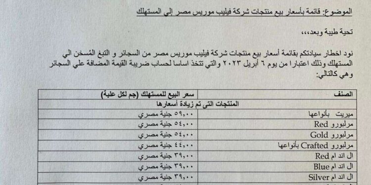 للمره الثانية على التوالي زيادة في اسعار السجاير
