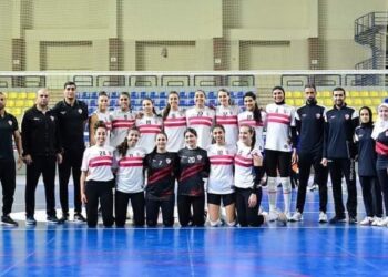 نهاية المباراة الأولي في نهائي الكاس للكرة الطائرة سيدات