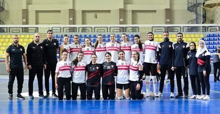 نهاية المباراة الأولي في نهائي الكاس للكرة الطائرة سيدات