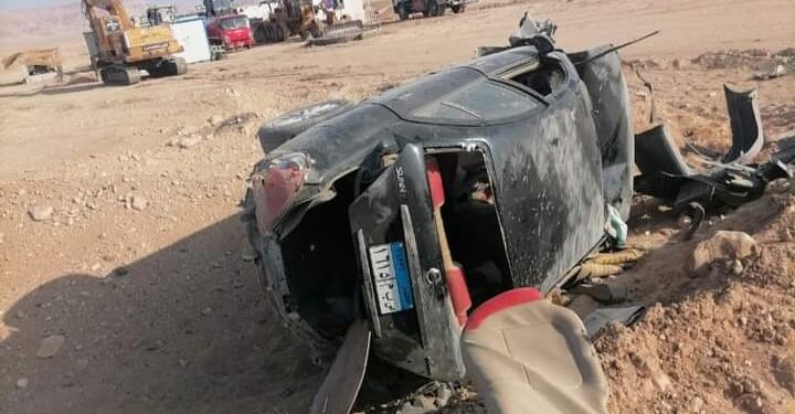 اصابه 5 اشخاص إثر انقلاب سيارة ملاكي