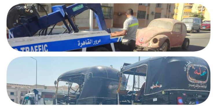 جهود كبرى لمرور القاهرة لرفع السيارات المتهالكة والمهملة