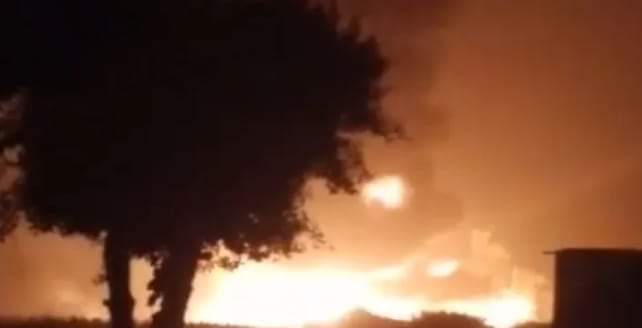 حريق هائل بأشجار مزرعة للصرف الصحي بسوهاج