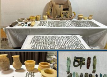 الأجهزة الأمنية تتمكن من ضبط شخص بالمنيا لحيازته قطع أثرية