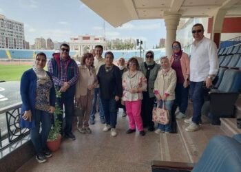 أعضاء نادي سبورتنج في زيارة لإستاد الإسكندرية