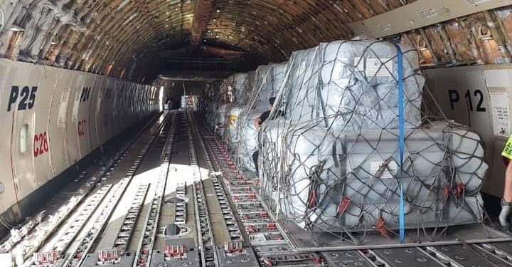 إستمرار الجسر الجوي من لجنة المساعدات الأجنبية – وزارة التموين والتجارة الداخلية لإغاثة الأشقاء بقطاع غزة.