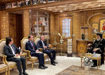 سفير تركيا في القاهرة صالح موطلو شن يلتقي بقداسة البابا تواضروس الثاني‎ ‎بابا الكنيسة القبطية الأرثوذكسية