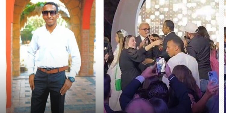 صفع الفنان عمرو دياب لأحد معجبيه، خلال محاولته التقاط صورة معه !