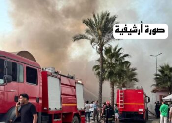 عاجل حريق محل مزار للموبيا بالسويس