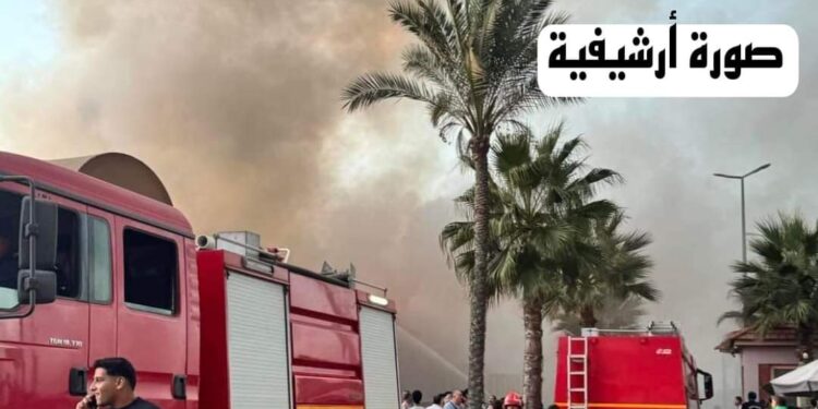 عاجل حريق محل مزار للموبيا بالسويس